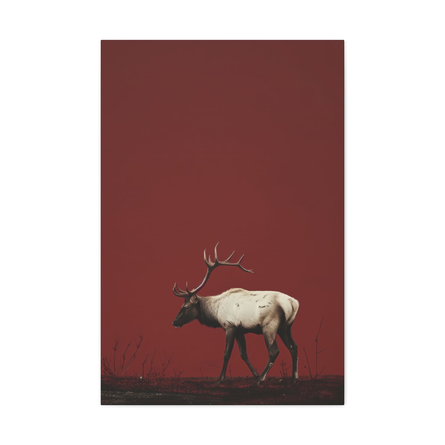 Moose with Antlers Digital Illustration Canvas Gallery Wraps