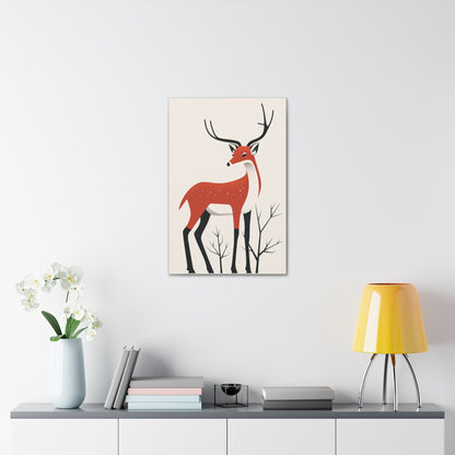 deer Digital Illustration Canvas Gallery Wraps