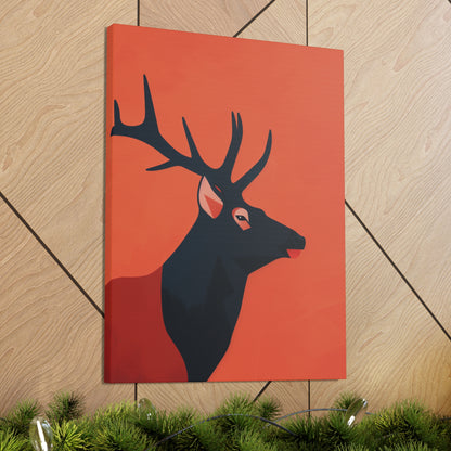 Reindeer with antlers Digital Illustration Canvas Gallery Wraps