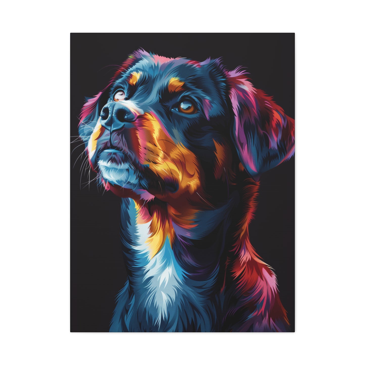 Black Labrador Dog - Abstract Illustration Canvas Gallery Wraps