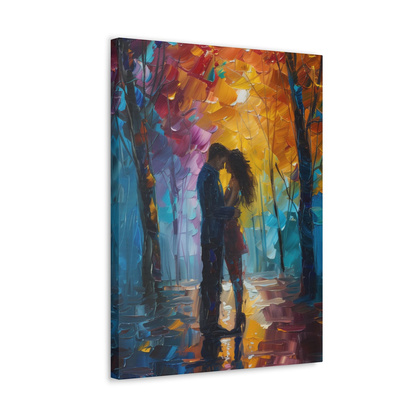 Couple - Leonid Afremov Style Digital Oil Painting Canvas Gallery Wraps