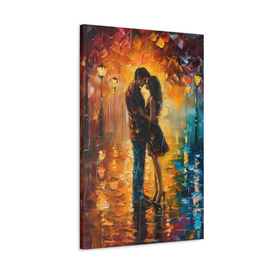 Couple - Leonid Afremov Style Digital Oil Painting Canvas Gallery Wraps