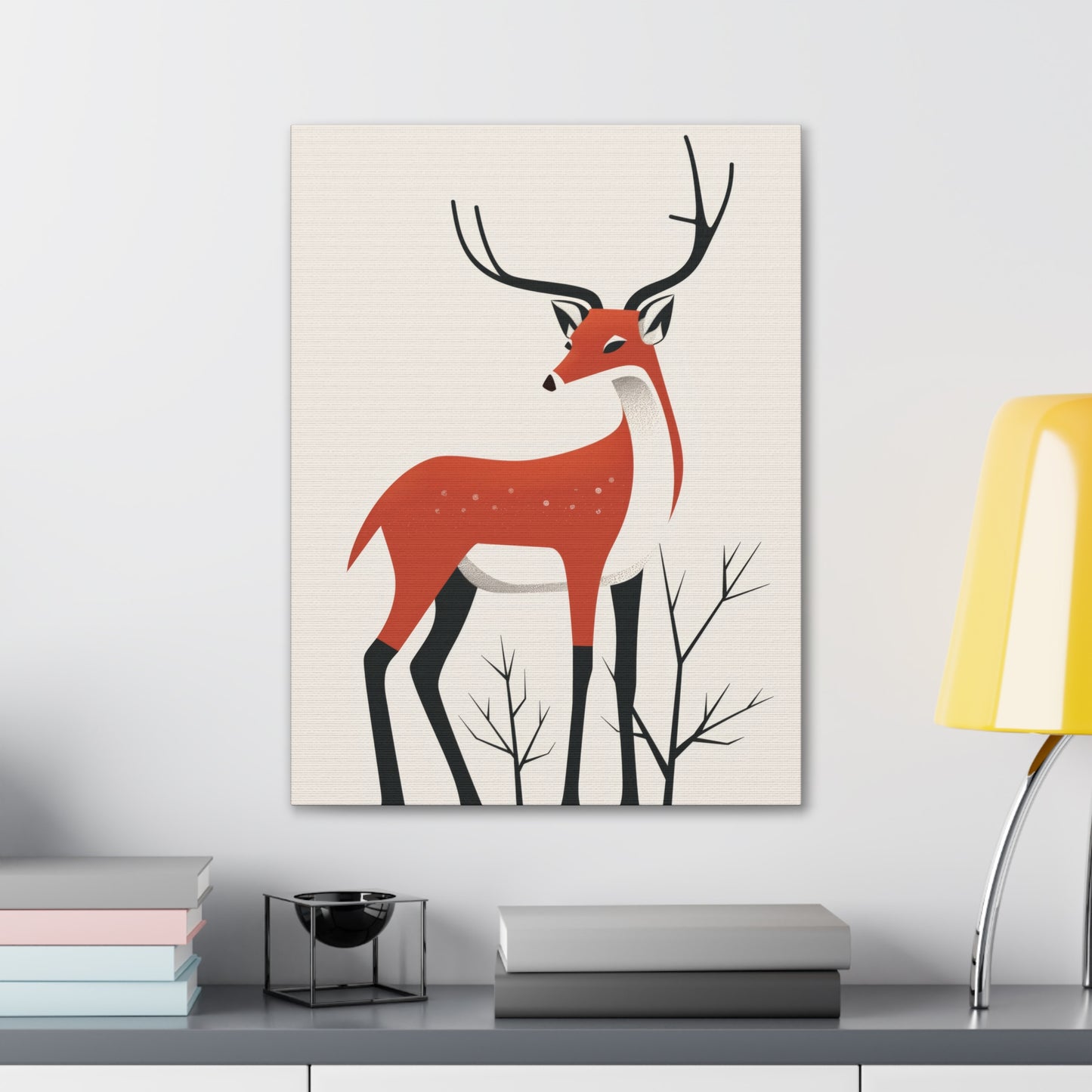 deer Digital Illustration Canvas Gallery Wraps