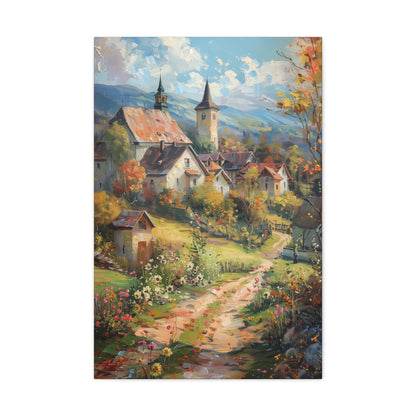 European country side in medieval times whimsical Digital Oil Painting Print Canvas Gallery Wraps