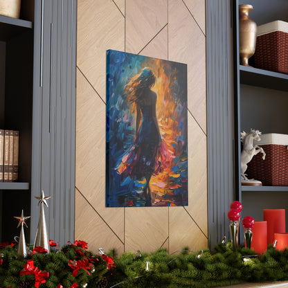 girl - Leonid Afremov Style Digital Print Canvas Gallery Wraps