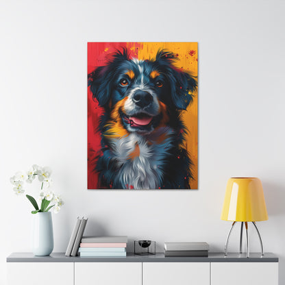 Border Collie Dog - Illustration Canvas Gallery Wraps