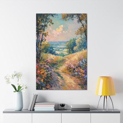 old countryside road in medieval times Digital Oil Painting Print Canvas Gallery Wraps