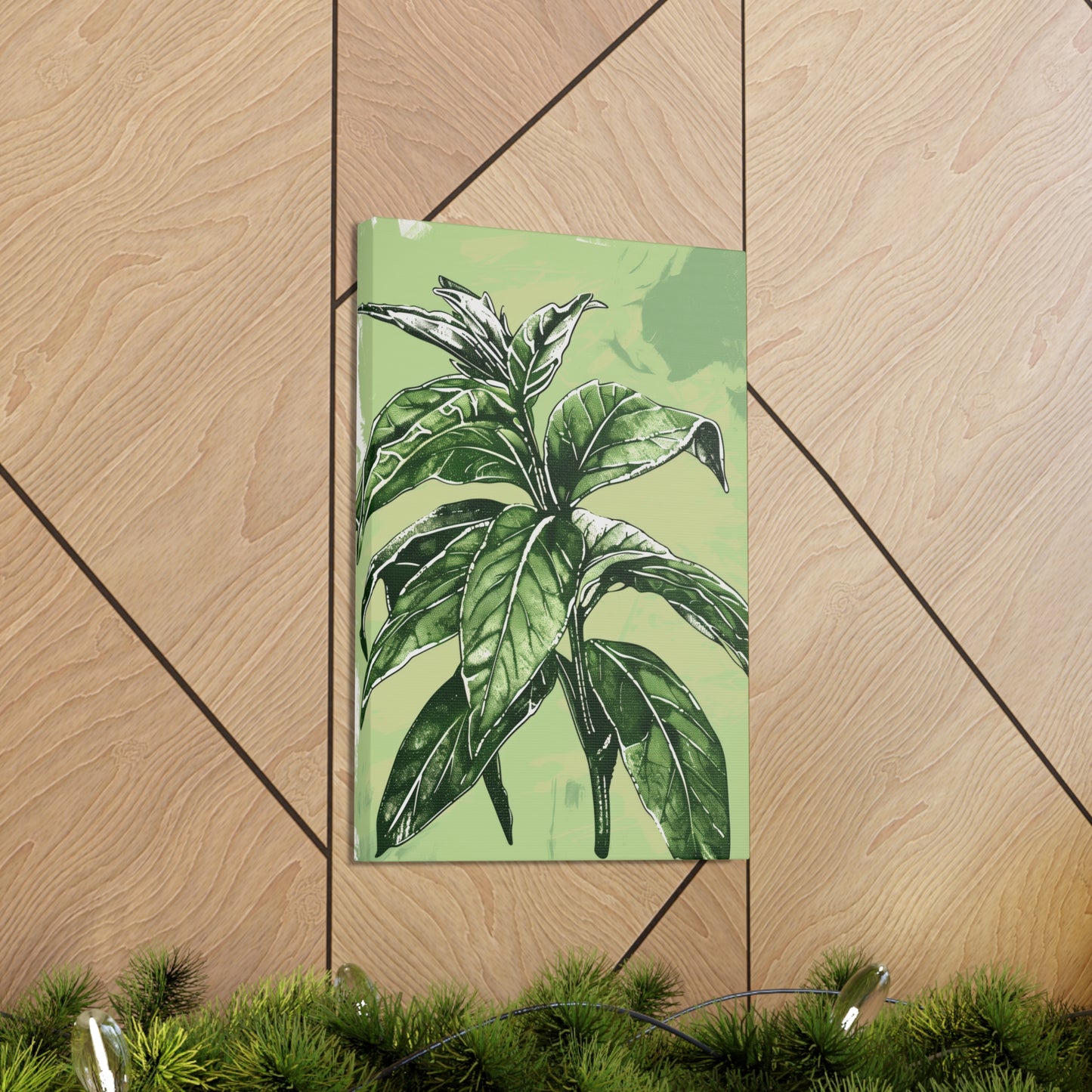 Plant Leaves Digital Illustration Canvas Gallery Wraps