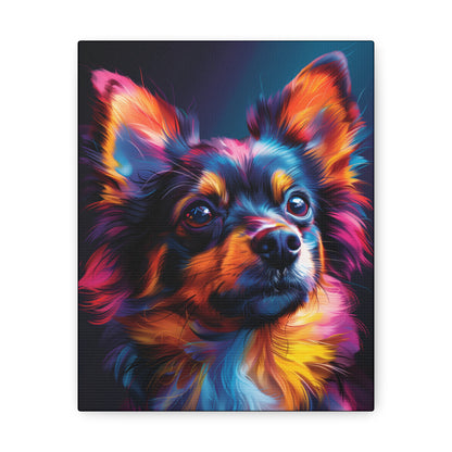 Papillon Dog - Abstract Illustration Canvas Gallery Wraps