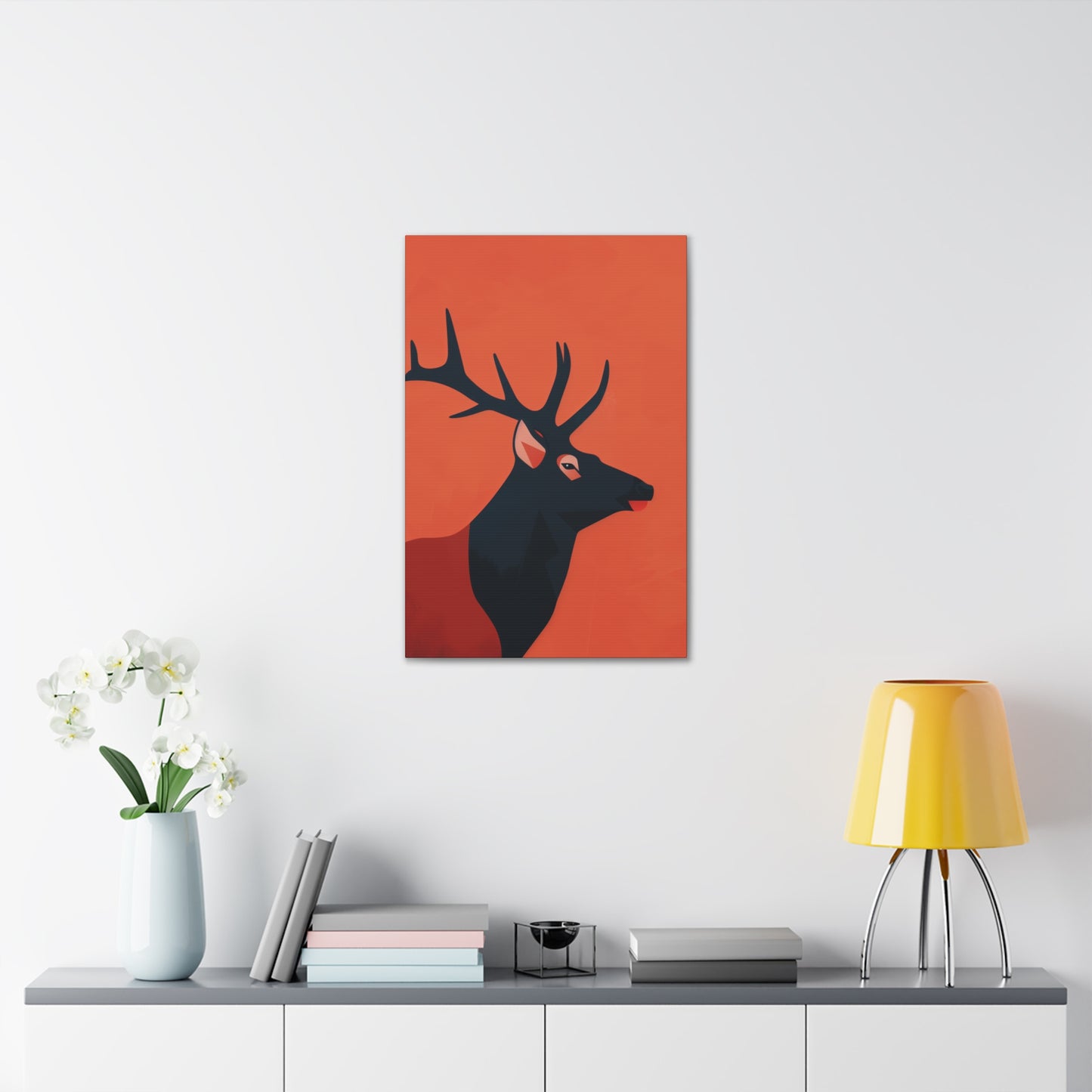 Reindeer with antlers Digital Illustration Canvas Gallery Wraps