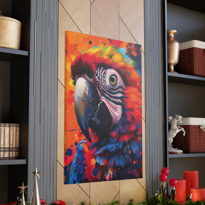 Macaw Parrot - Digital Illustration Canvas Gallery Wraps