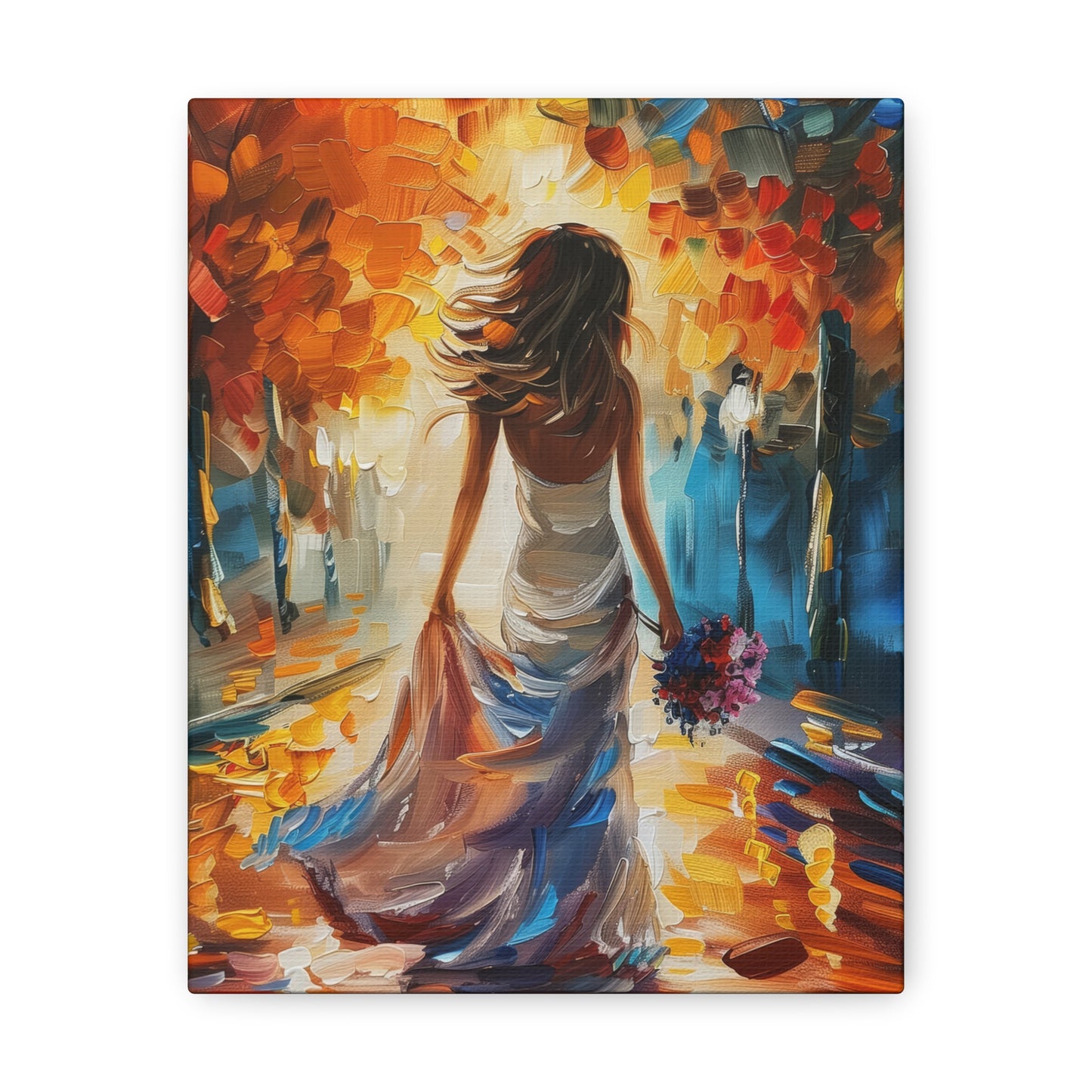 Bride in the Streets - Leonid Afremov Style Digital Print Canvas Gallery Wraps