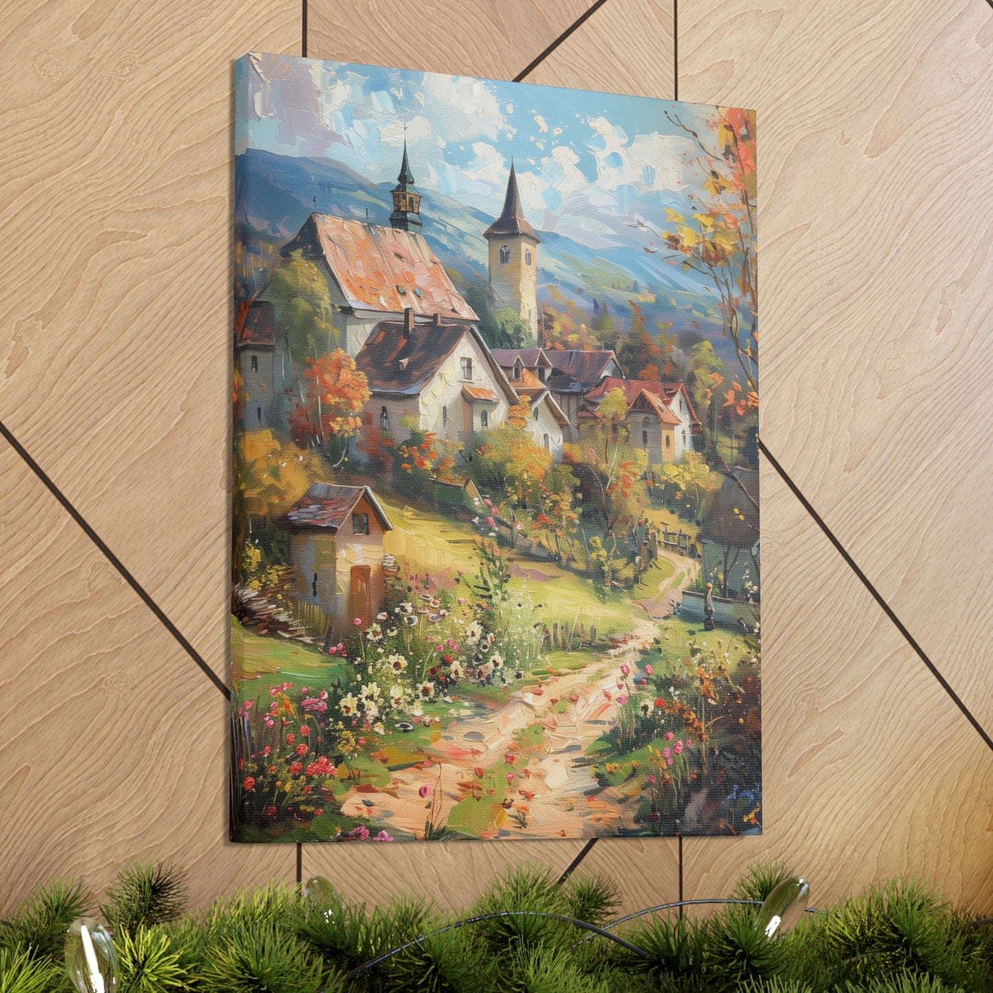 European country side in medieval times whimsical Digital Oil Painting Print Canvas Gallery Wraps