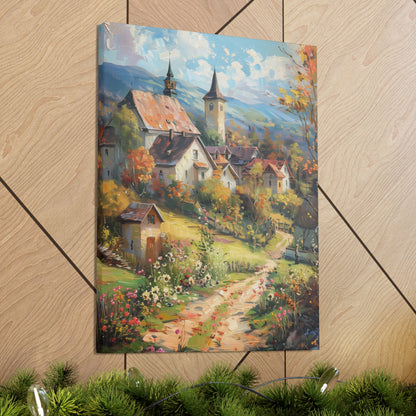 European country side in medieval times whimsical Digital Oil Painting Print Canvas Gallery Wraps