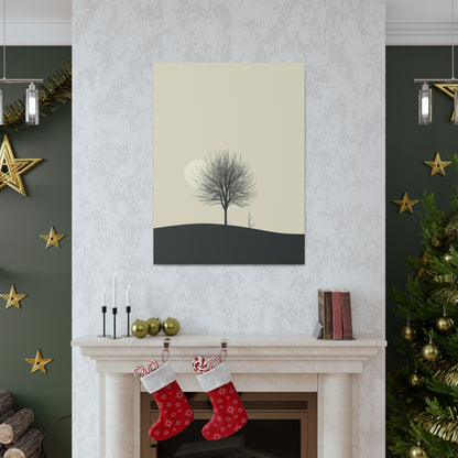 Lone Leafless Tree - Illustration Canvas Gallery Wraps