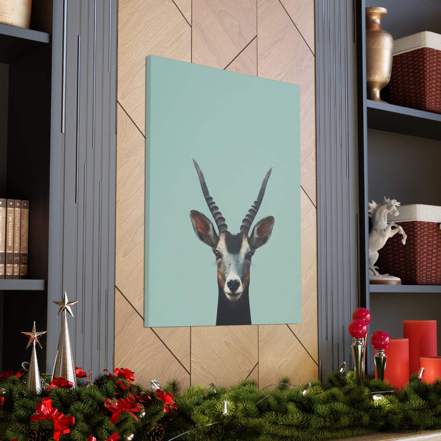 Antelope with Antlers Digital Illustration Canvas Gallery Wraps