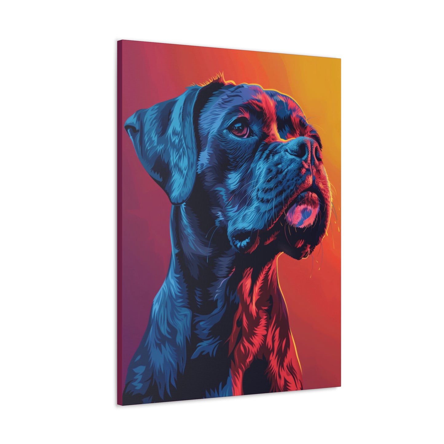 American Pit Bull Terrier Dog - Abstract Illustration Canvas Gallery Wraps