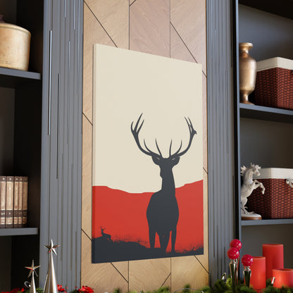 Reindeer with antlers  Digital Illustration Canvas Gallery Wraps