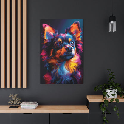 Papillon Dog - Abstract Illustration Canvas Gallery Wraps