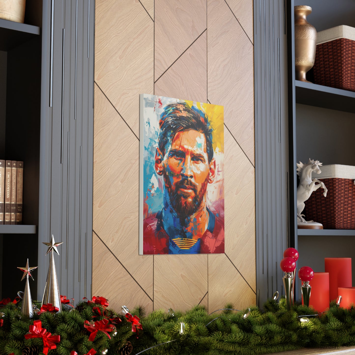 Lionel Messi - Abstract Digital Painting Canvas Gallery Wraps