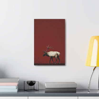 Moose with Antlers Digital Illustration Canvas Gallery Wraps