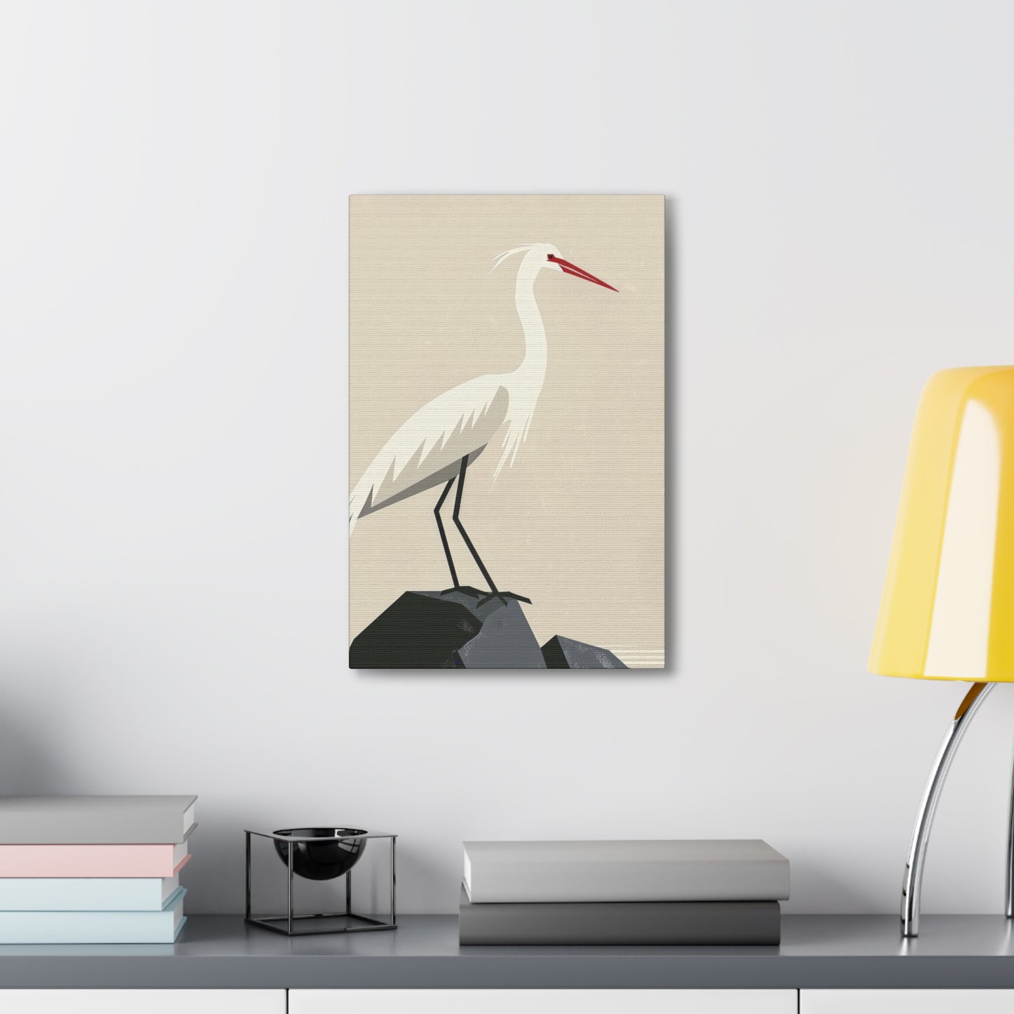 Stork Digital Illustration Canvas Gallery Wraps