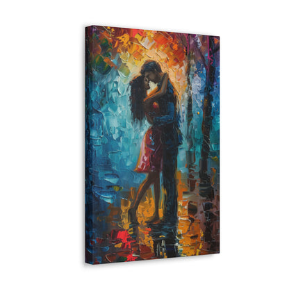 Couple - Leonid Afremov Style Digital Oil Painting Canvas Gallery Wraps