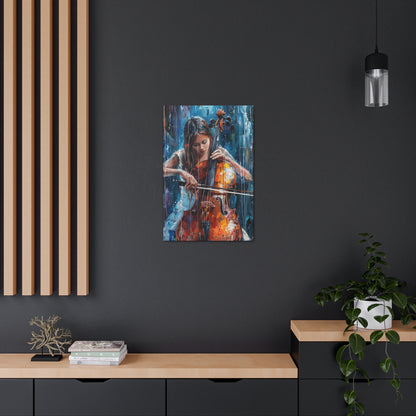 Girl Playing Guitar - Digital Oil Painting Canvas Gallery Wraps