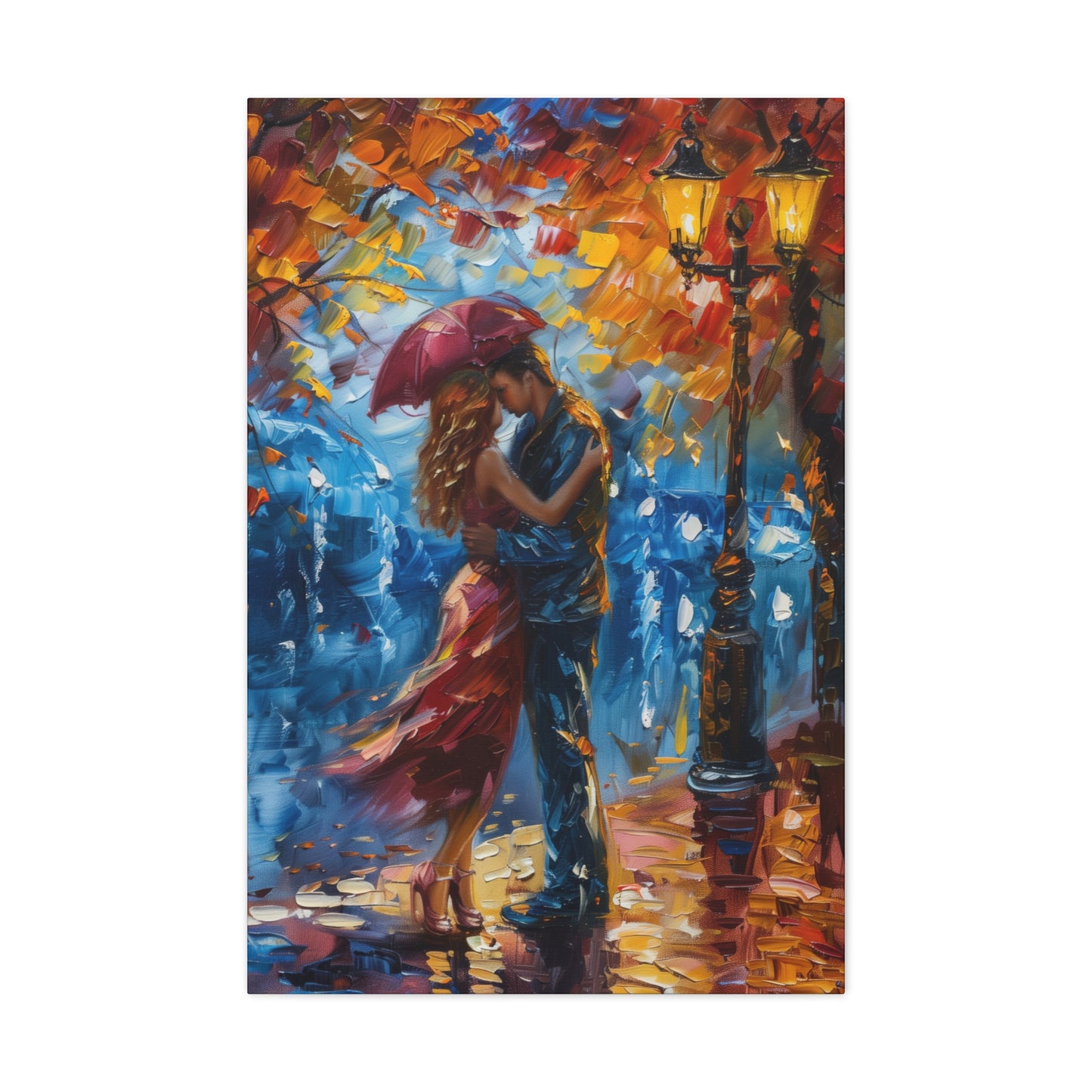 Couple - Leonid Afremov Style Digital Oil Painting Canvas Gallery Wraps