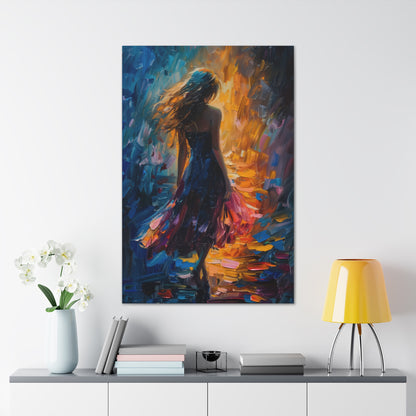 girl - Leonid Afremov Style Digital Print Canvas Gallery Wraps