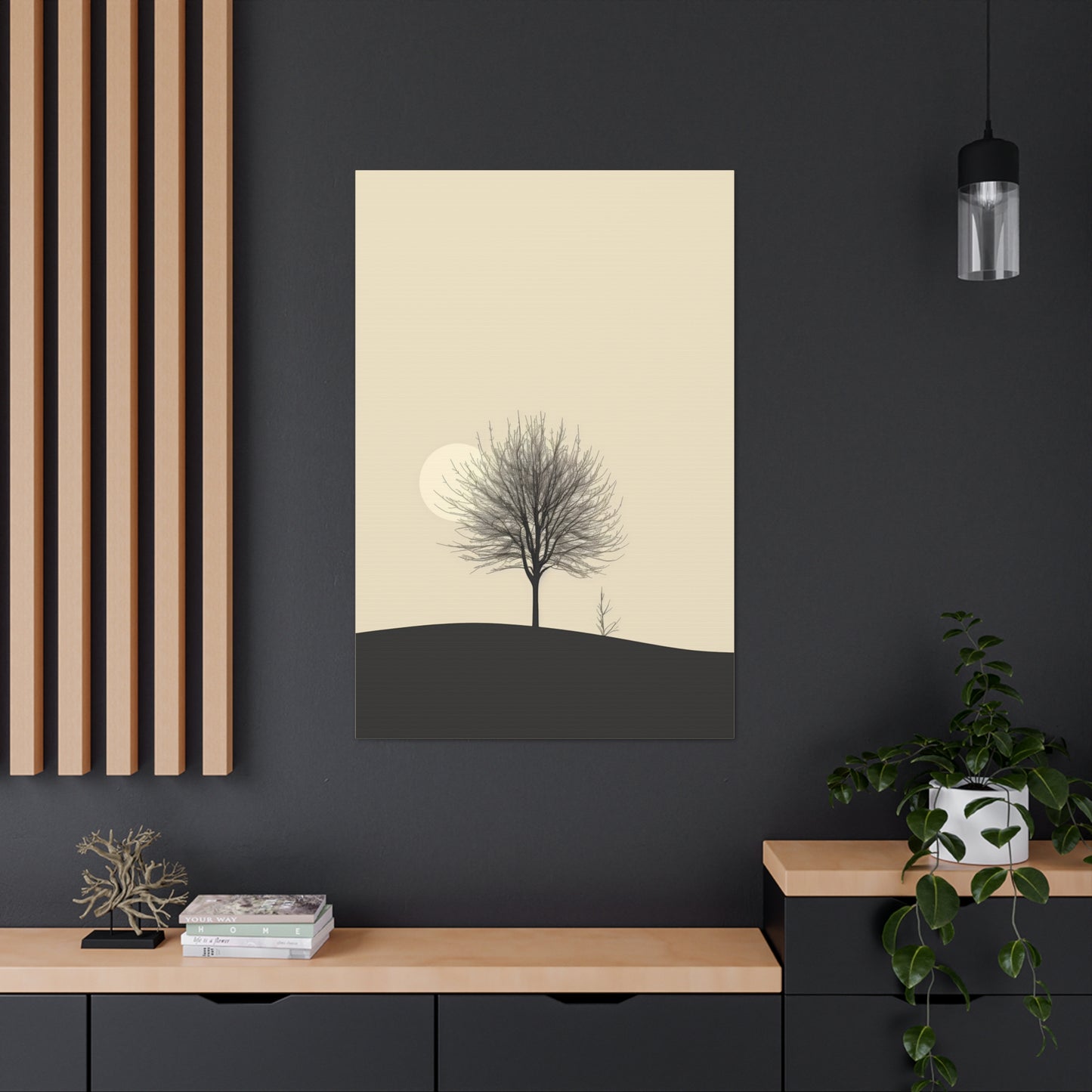 Lone Leafless Tree - Illustration Canvas Gallery Wraps