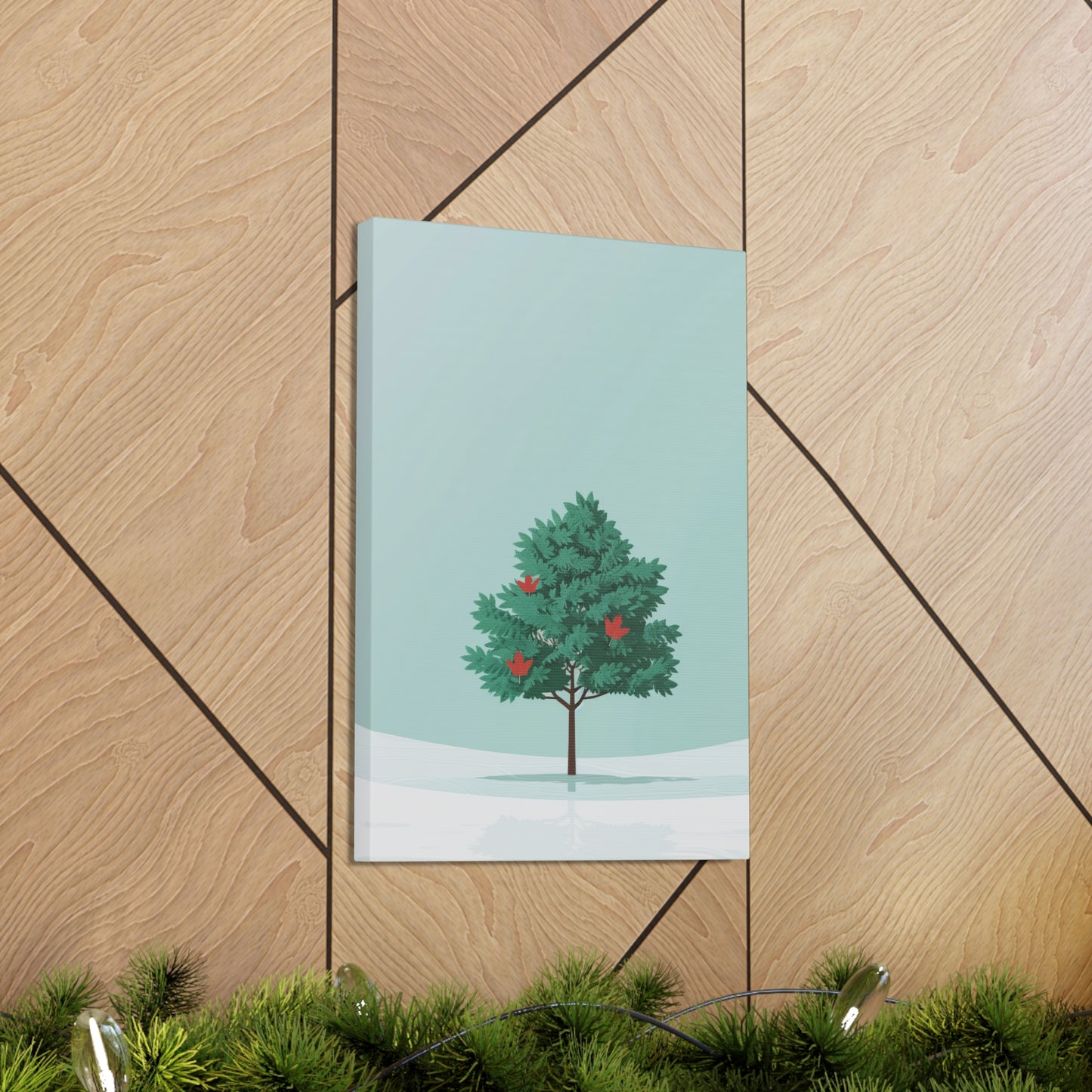 Maple Tree in Winter - Illustration Canvas Gallery Wraps