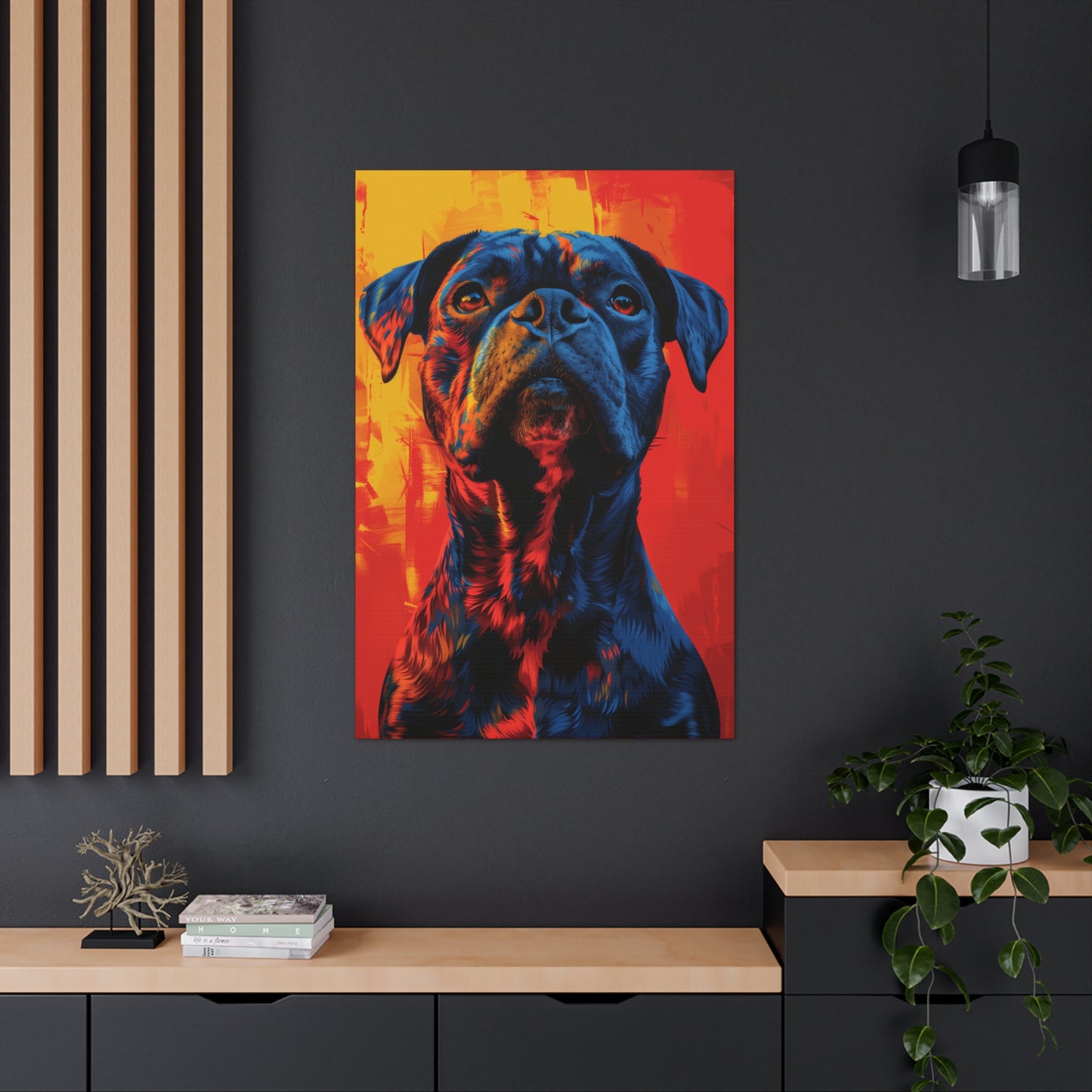 American Pit Bull Terrier - Abstract Illustration Canvas Gallery Wraps