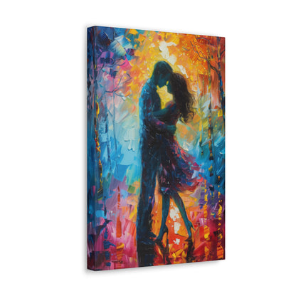 Couple - Leonid Afremov Style Digital Oil Painting Canvas Gallery Wraps