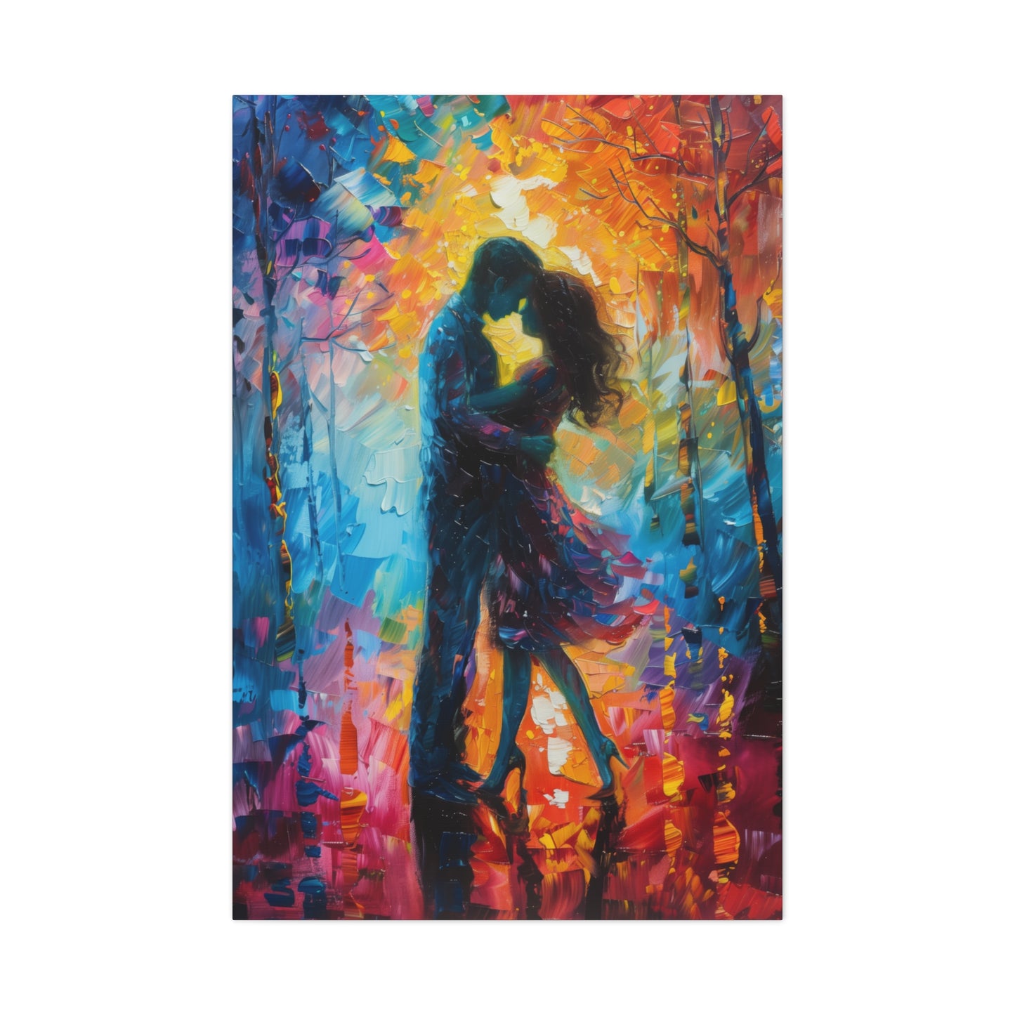 Couple - Leonid Afremov Style Digital Oil Painting Canvas Gallery Wraps