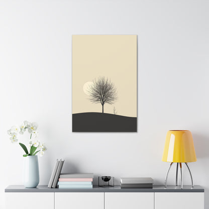 Lone Leafless Tree - Illustration Canvas Gallery Wraps