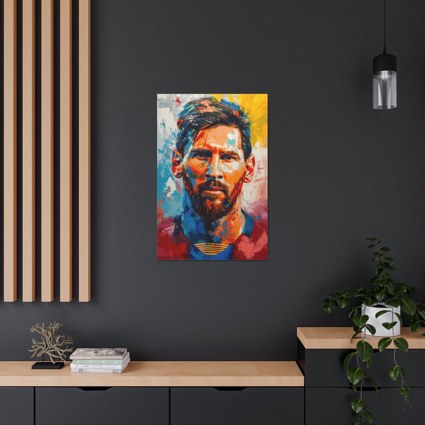 Lionel Messi - Abstract Digital Painting Canvas Gallery Wraps