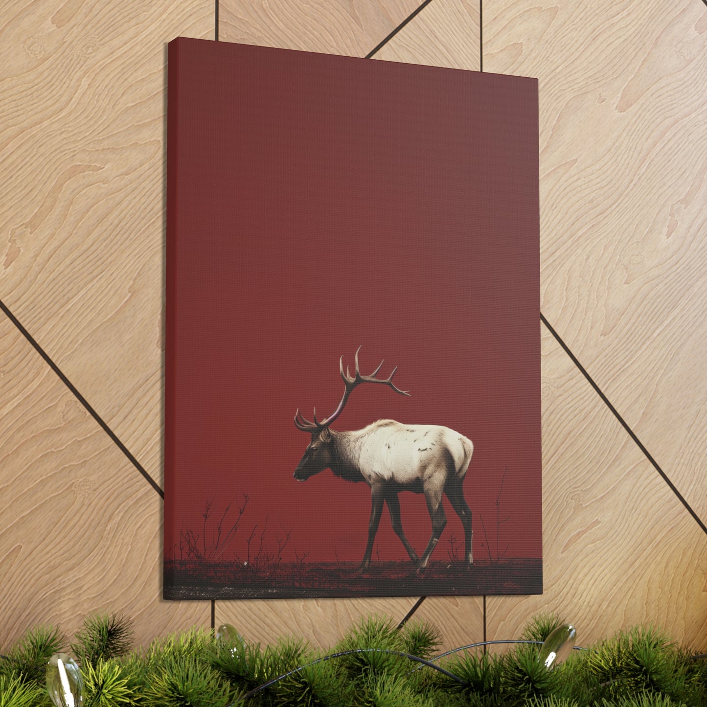 Moose with Antlers Digital Illustration Canvas Gallery Wraps