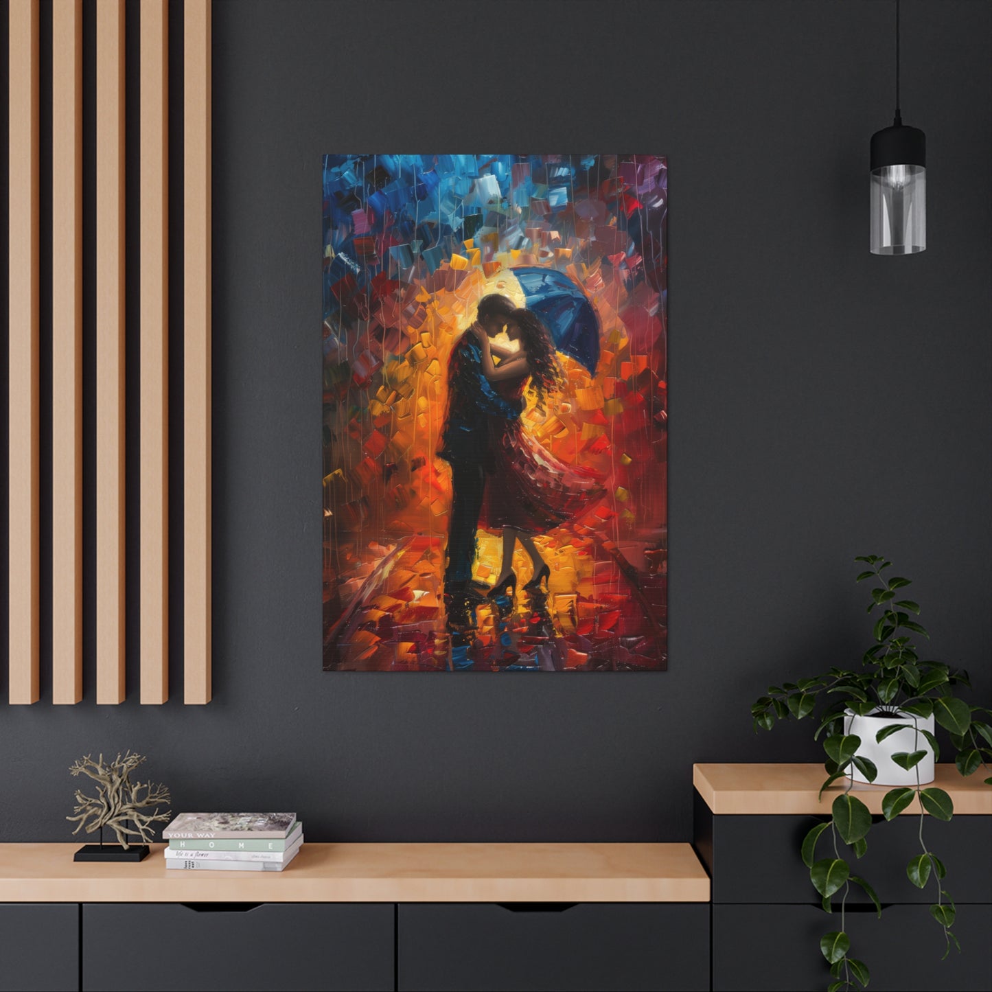 Couple - Leonid Afremov Style Digital Oil Painting Canvas Gallery Wraps