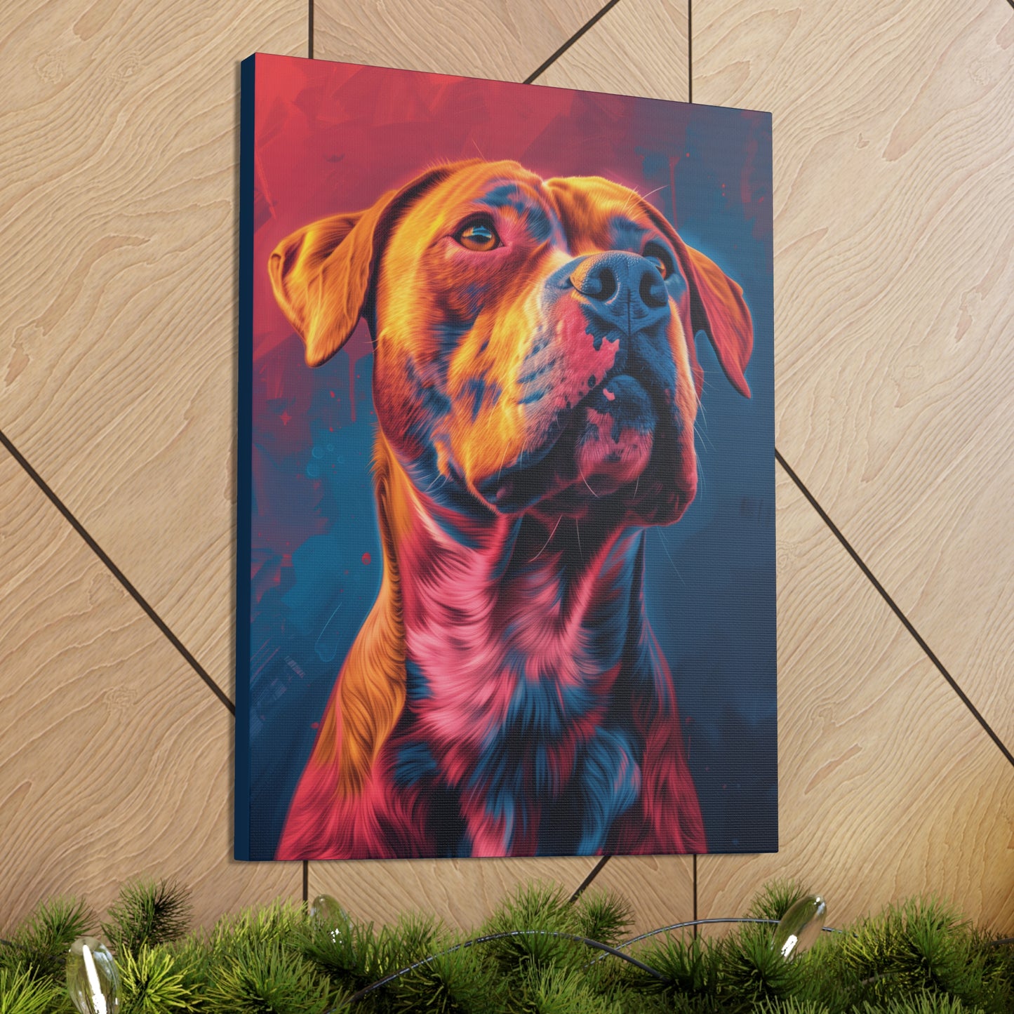 American Pit Bull Terrier - Abstract Illustration Canvas Gallery Wraps