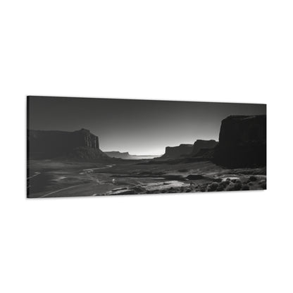 Wild West Desert of Arizona - Black and White Landscape Panorama Canvas Gallery Wraps