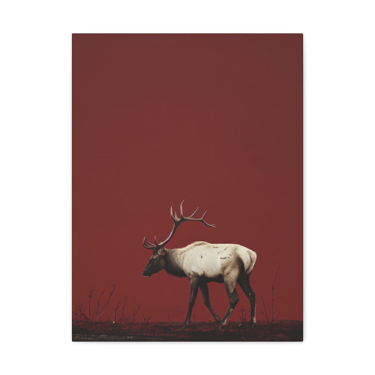 Moose with Antlers Digital Illustration Canvas Gallery Wraps