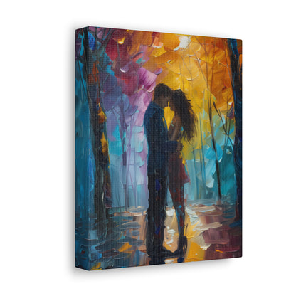 Couple - Leonid Afremov Style Digital Oil Painting Canvas Gallery Wraps