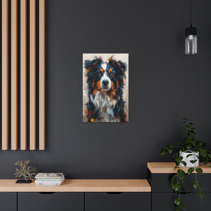 Border Collie Dog - Abstract Illustration Canvas Gallery Wraps