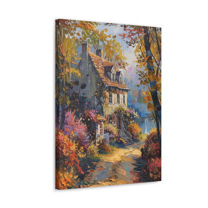 countryside village house medieval times Digital Oil Painting Print Canvas Gallery Wraps