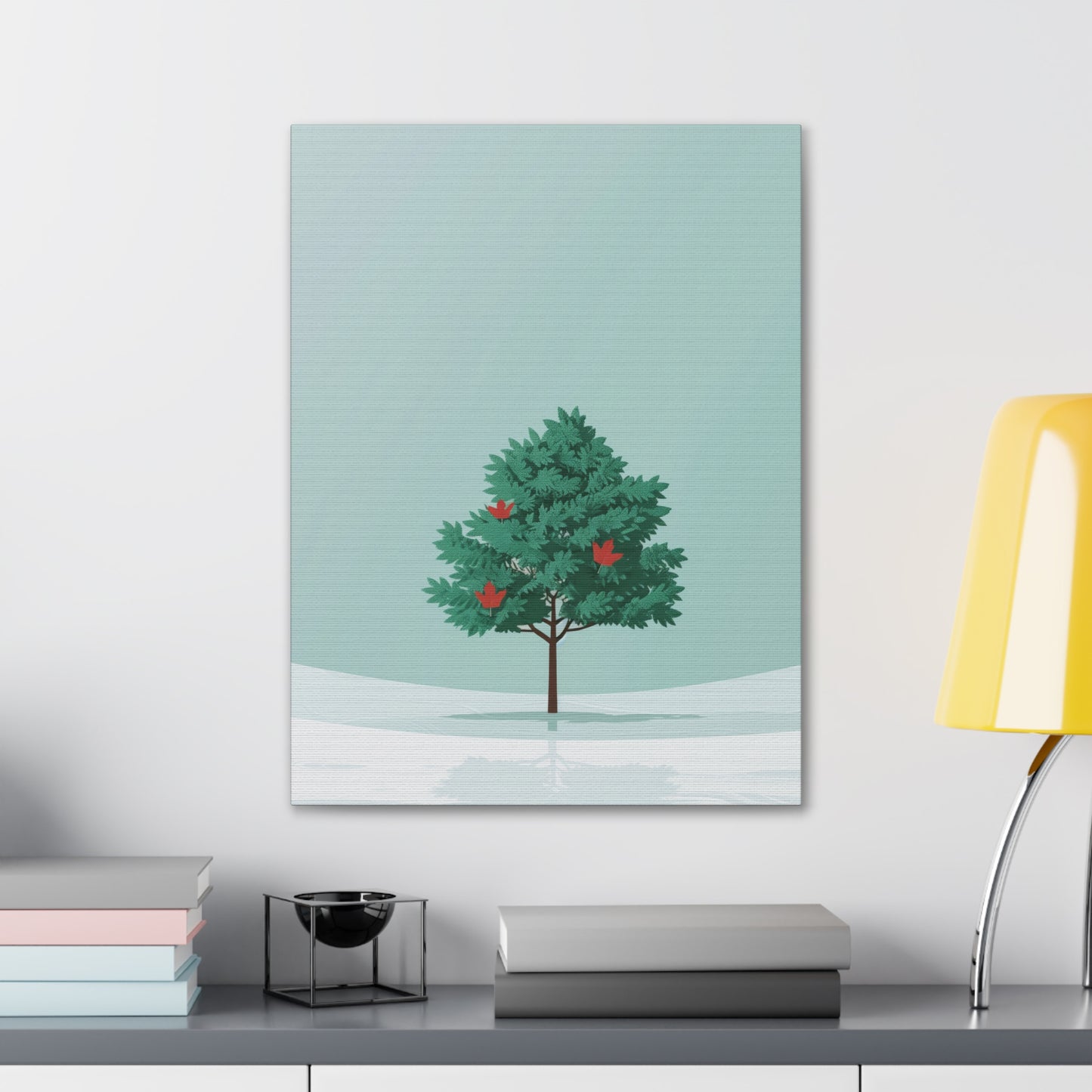 Maple Tree in Winter - Illustration Canvas Gallery Wraps