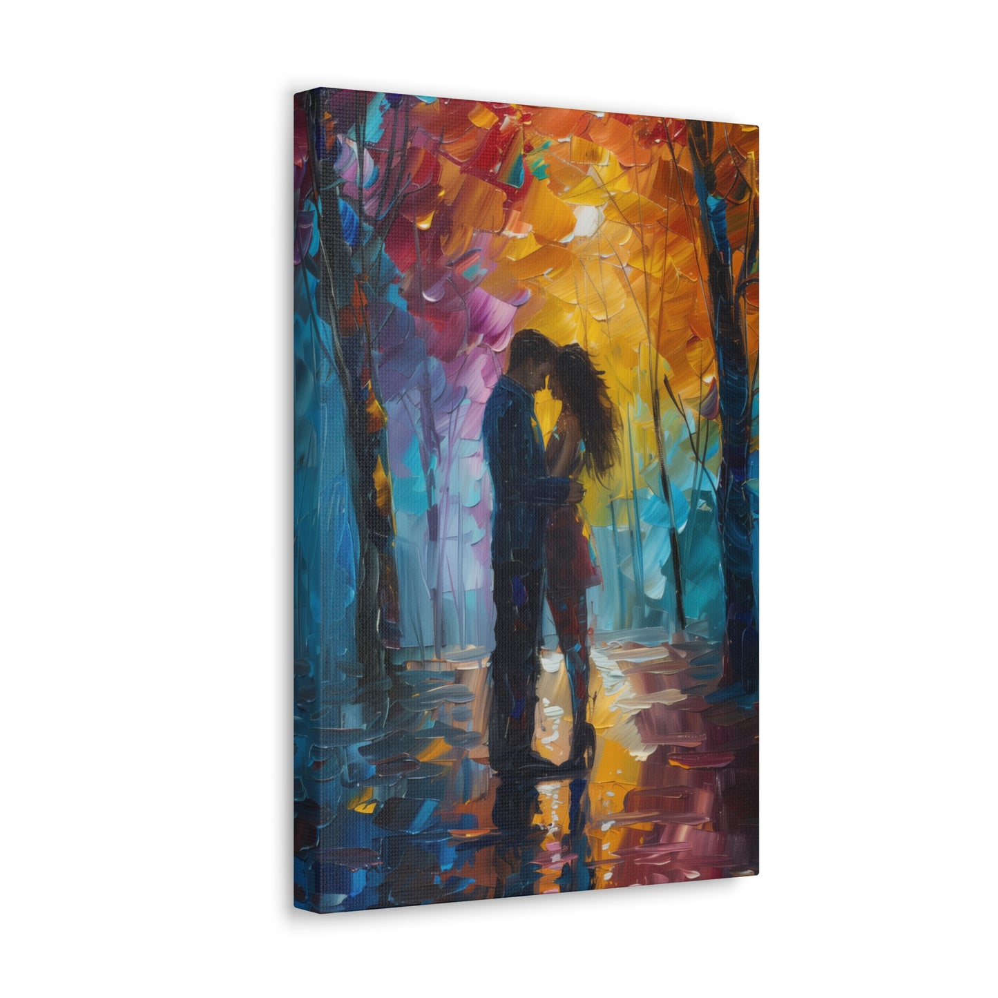 Couple - Leonid Afremov Style Digital Oil Painting Canvas Gallery Wraps