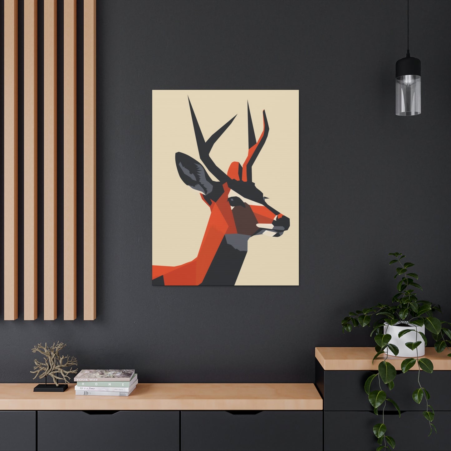 Reindeer with antlers Digital Illustration Canvas Gallery Wraps