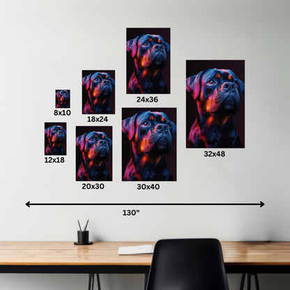 Rottweiler Dog - Abstract Illustration Canvas Gallery Wraps