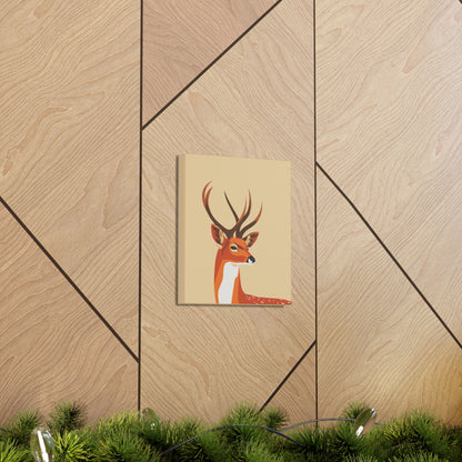 Deer with Antlers Digital Illustration Canvas Gallery Wraps